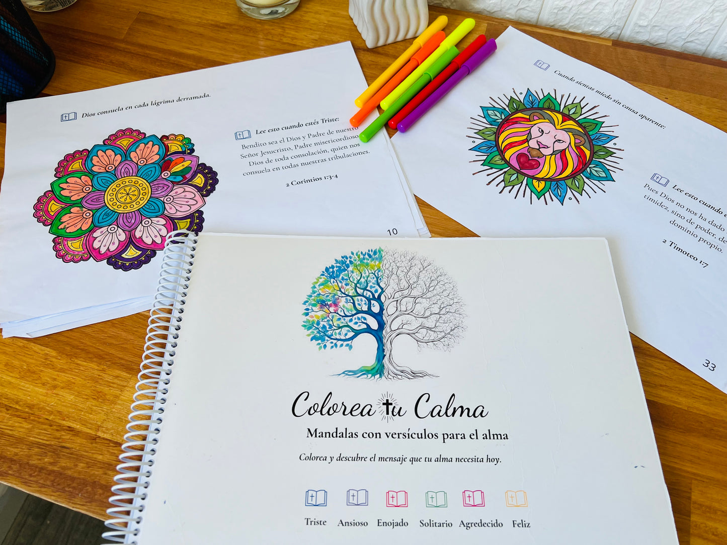 Colorea tu Calma: Libro de Mandalas y Versos Bíblicos para Cada Emoción