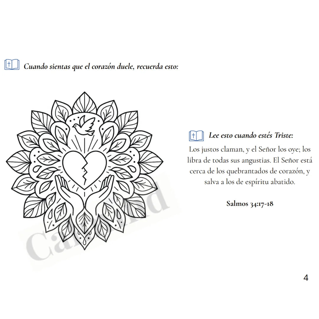 Colorea tu Calma: Libro de Mandalas y Versos Bíblicos para Cada Emoción