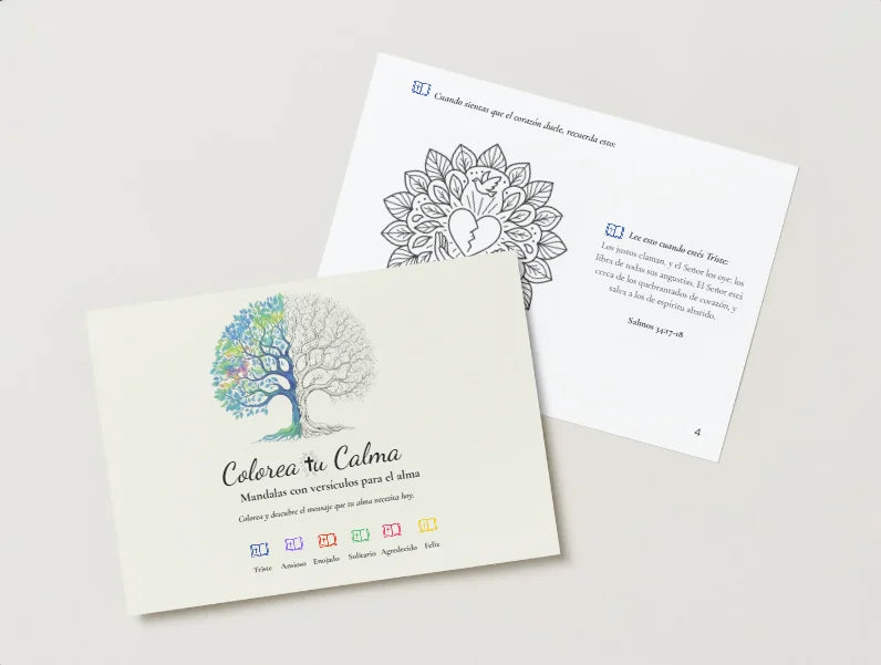 Colorea tu Calma: Libro de Mandalas y Versos Bíblicos para Cada Emoción